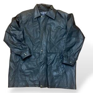 Beverly Hills Coat Factory XXXXLBlack Leather Jacket Multiple Pockets Snap Cuffs